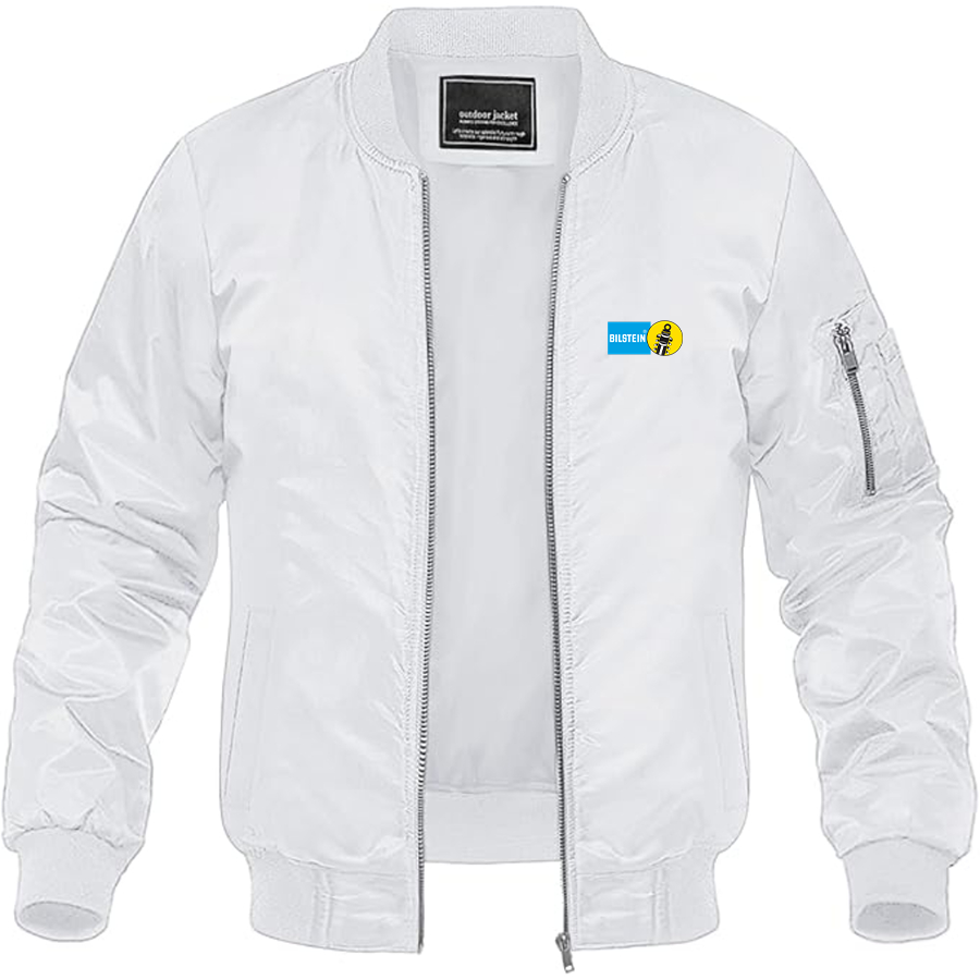 Men's Bilstein Logo Lightweight Bomber Jacket Windbreaker Softshell Varsity Jacket Coat