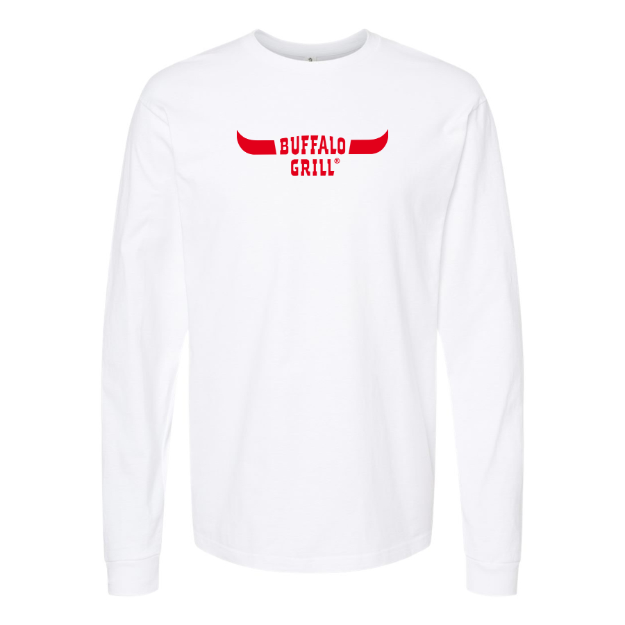 Men's Buffalo Grill Logo Cotton Long Sleeve T-Shirt