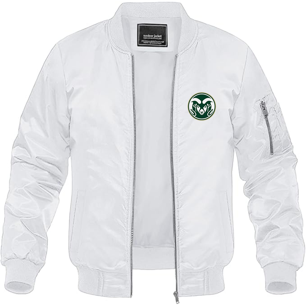 Men's Colorado State Rams Lightweight Bomber Jacket Windbreaker Softshell Varsity Jacket Coat