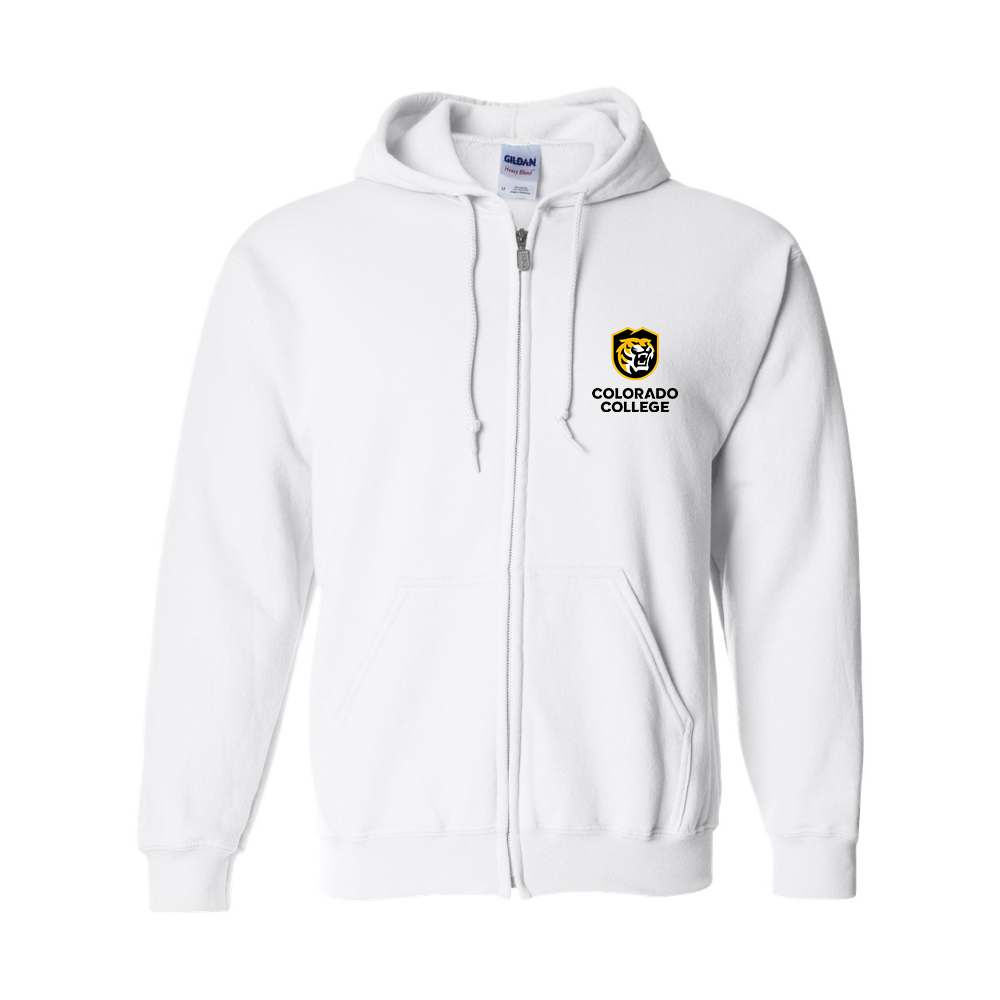 Men's  Colorado College Tigers Gildan  Heavy Blend Full Zip Hooded Sweatshirt