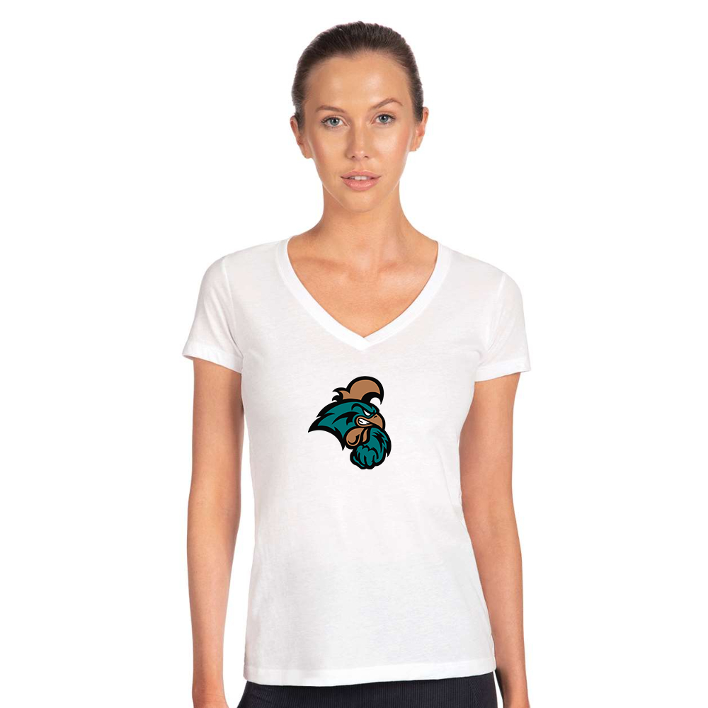 Women's Coastal Carolina Chanticleers  Next Level V-Neck T-Shirt