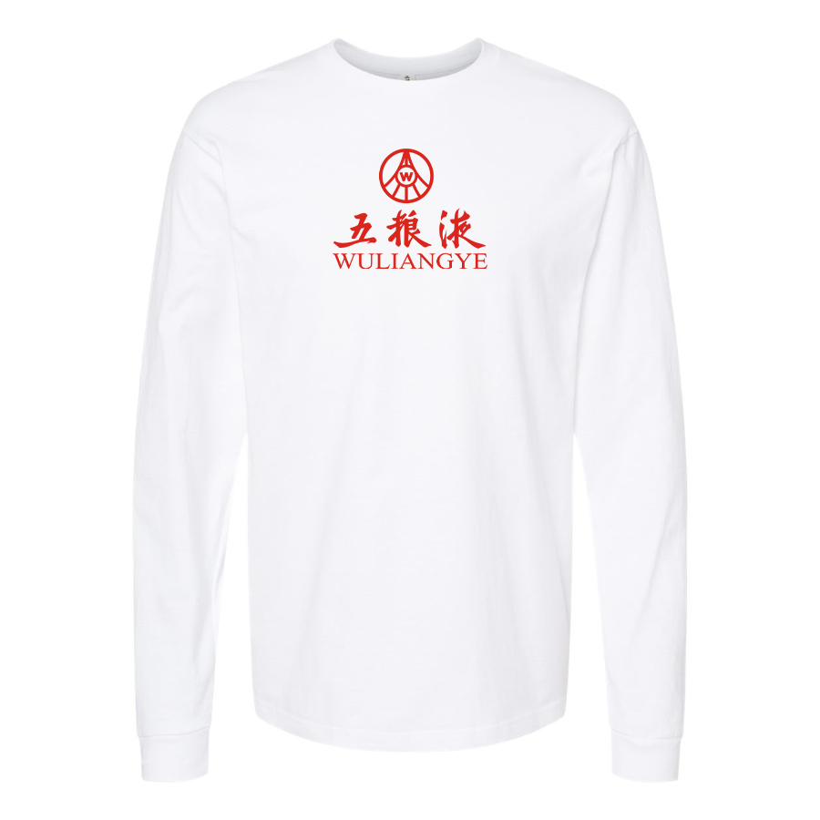Men's Wuliangye Logo Cotton Long Sleeve T-Shirt