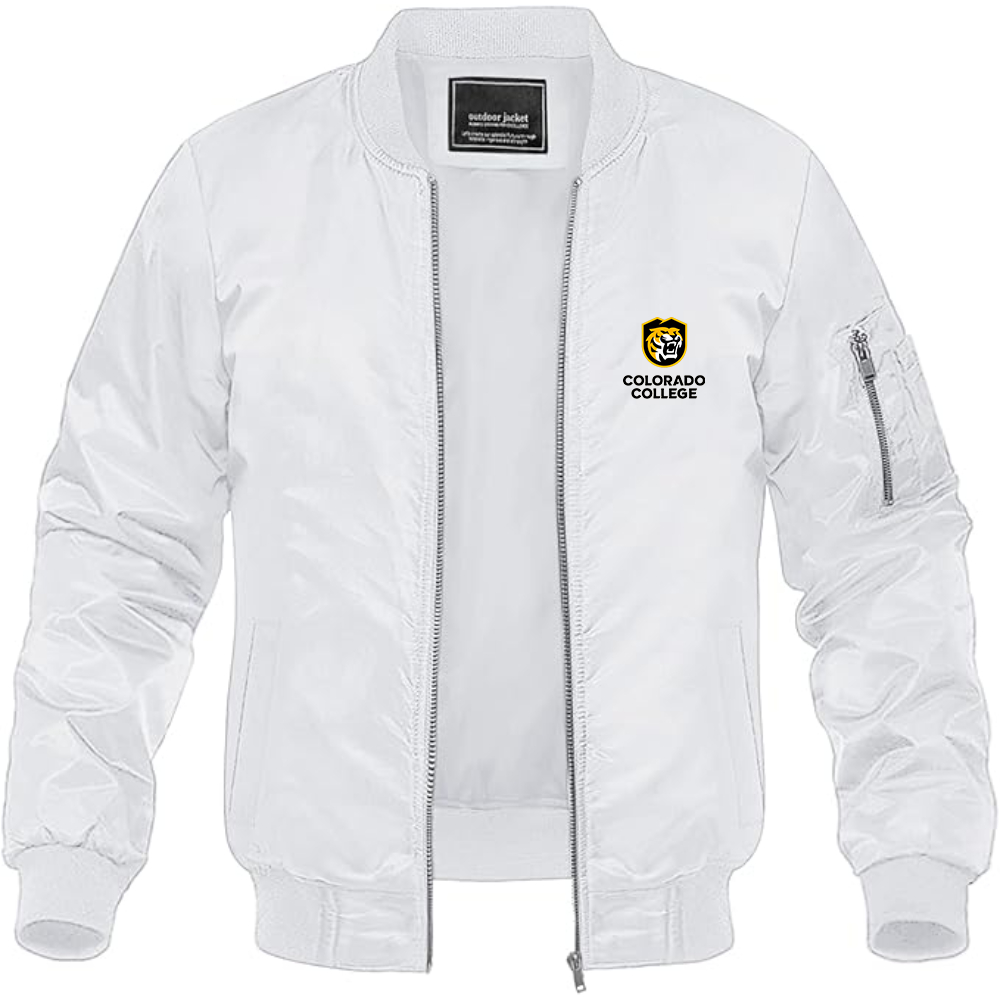 Men's  Colorado College Tigers Lightweight Bomber Jacket Windbreaker Softshell Varsity Jacket Coat