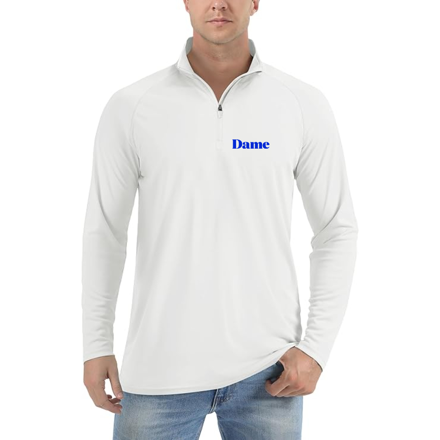 Men's   Dame Products  Lightweight Quarter-Zip Athletic Shirt Long Sleeve Performance Wear