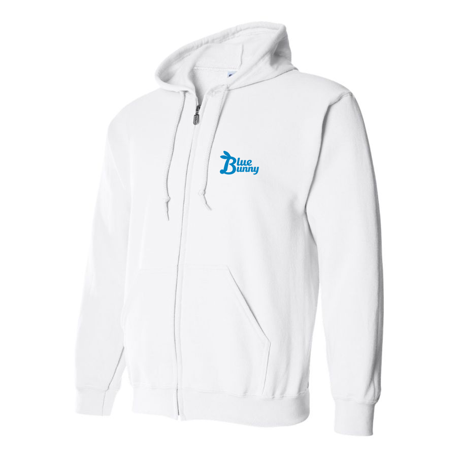 Men's Blue Bunny  Logo Zipper Hoodie