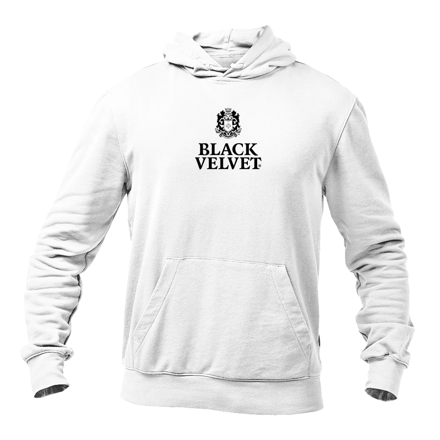 Men's Black Velvet Logo Pullover Hoodie