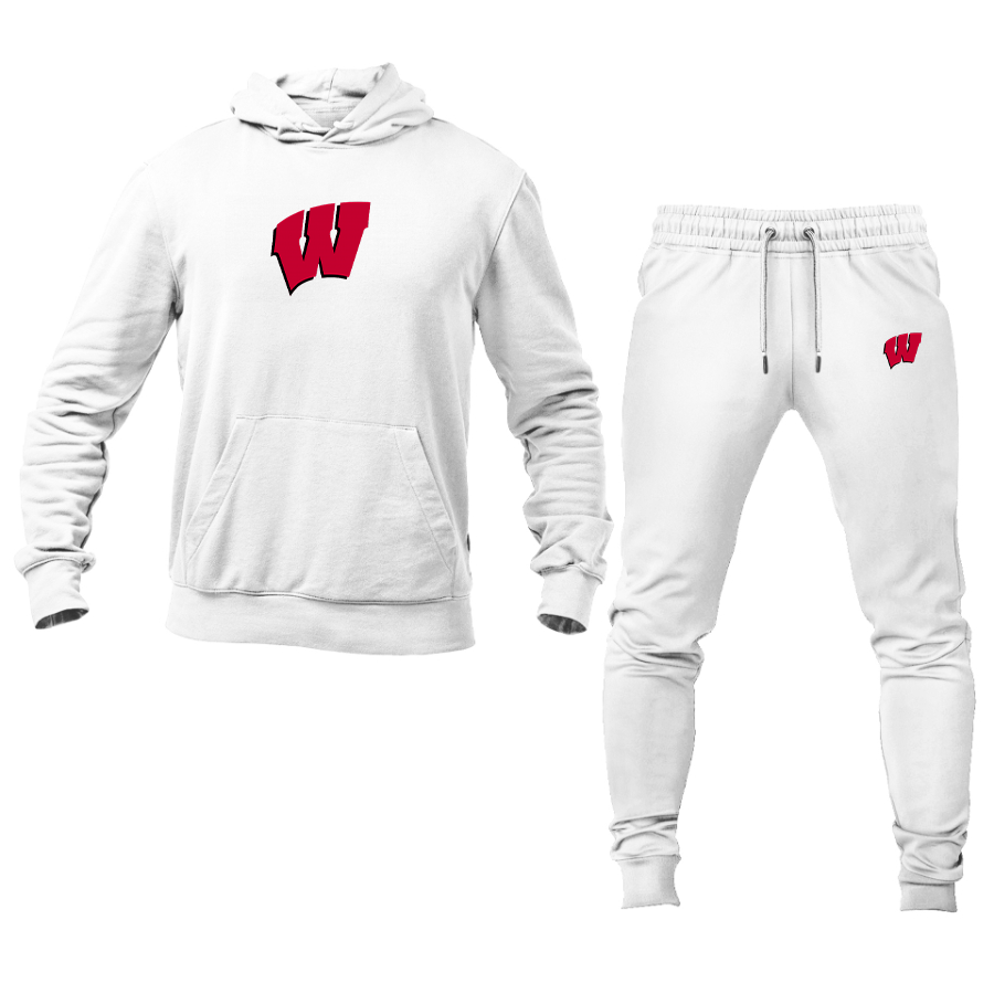 Men's Wisconsin Badgers Logo Hoodie Joggers Set