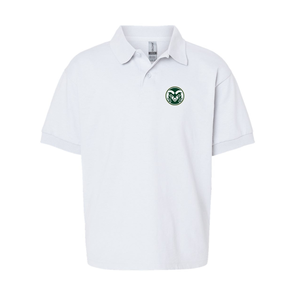 Youth Colorado State Rams  Gildan Dry Blend Jersey Polo