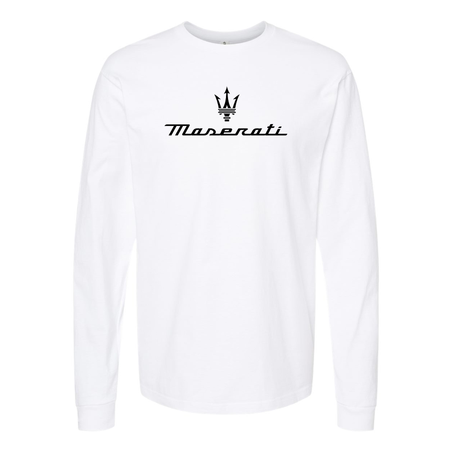 Men's Maserati Logo Cotton Long Sleeve T-Shirt