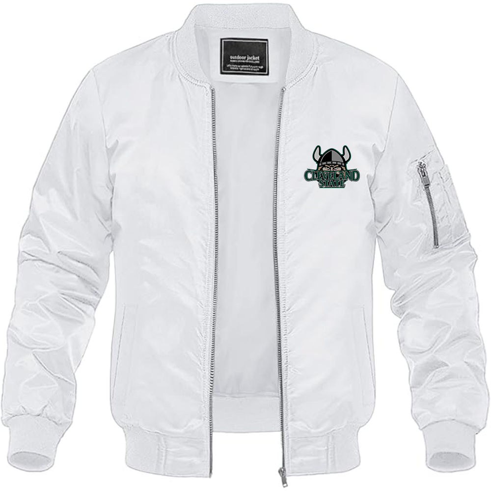 Men's Cleveland State Vikings  Lightweight Bomber Jacket Windbreaker Softshell Varsity Jacket Coat