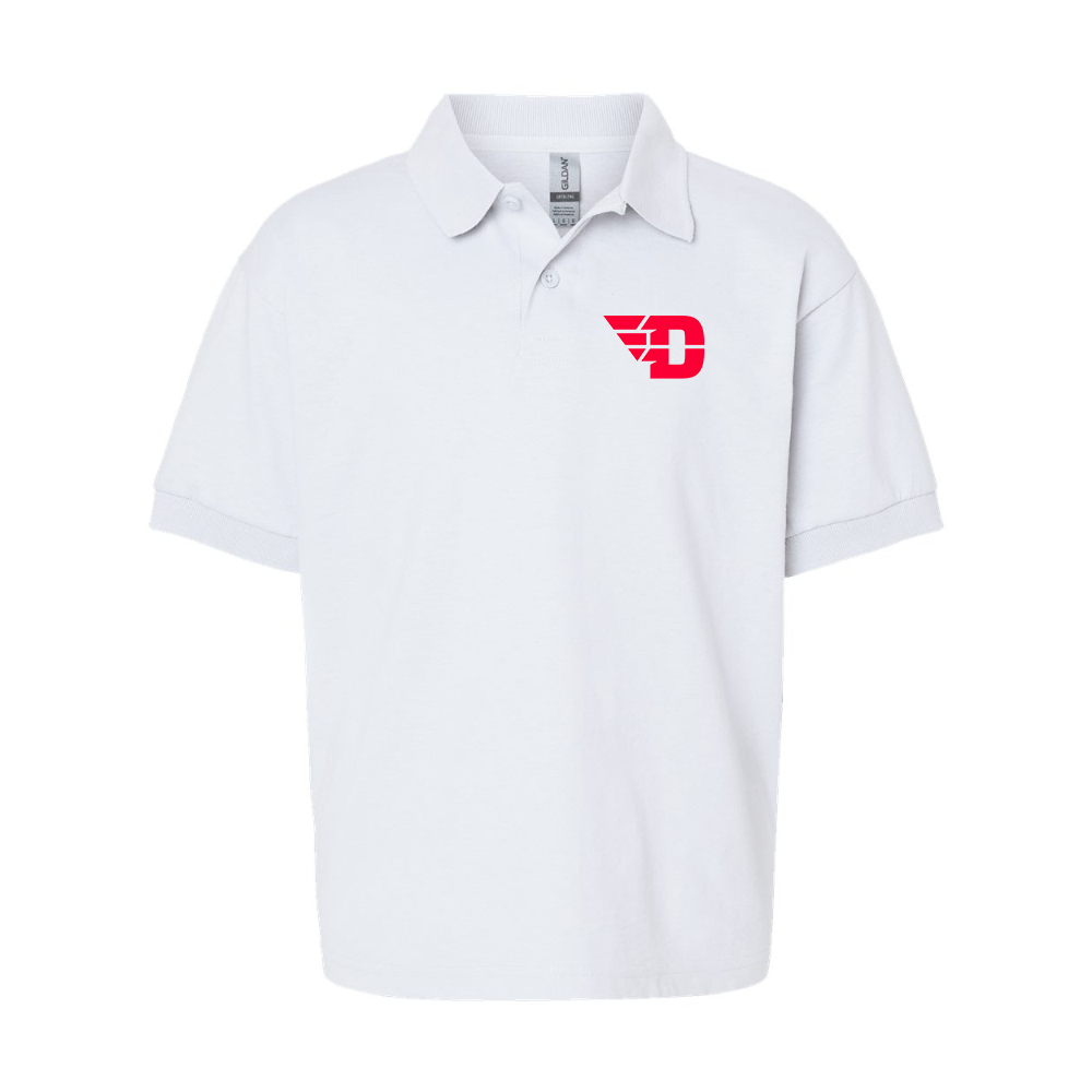 Youth Dayton Flyers Gildan Dry Blend Jersey Polo