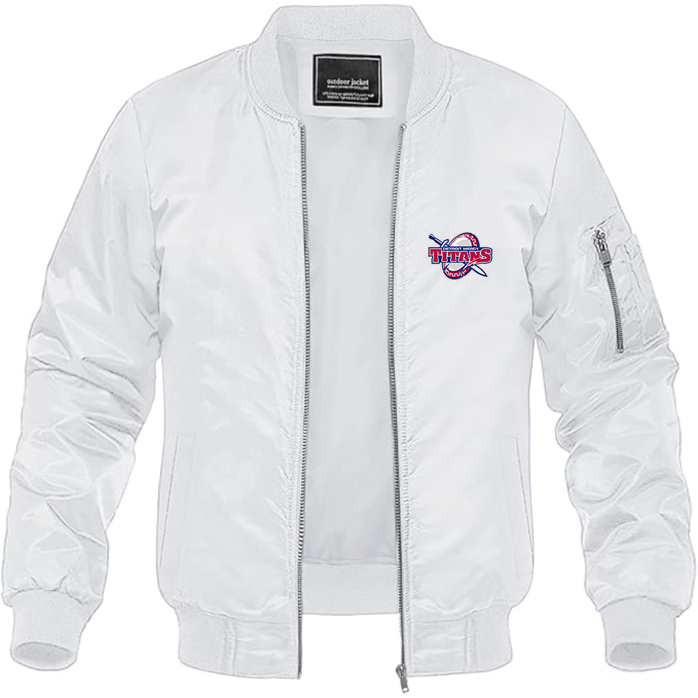 Men's  Detroit Titans  Lightweight Bomber Jacket Windbreaker Softshell Varsity Jacket Coat