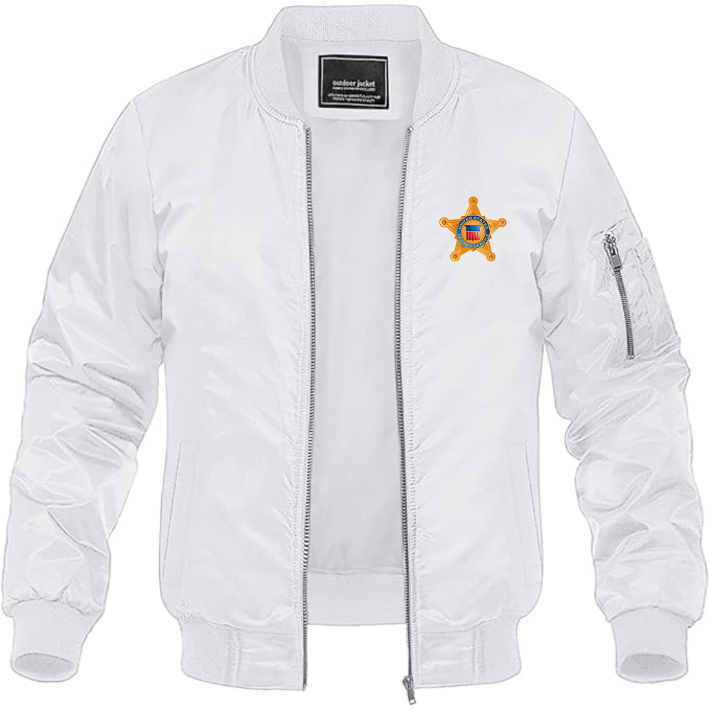 Men's Secret Service Star Logo Lightweight Bomber Jacket Windbreaker Softshell Varsity Jacket Coat