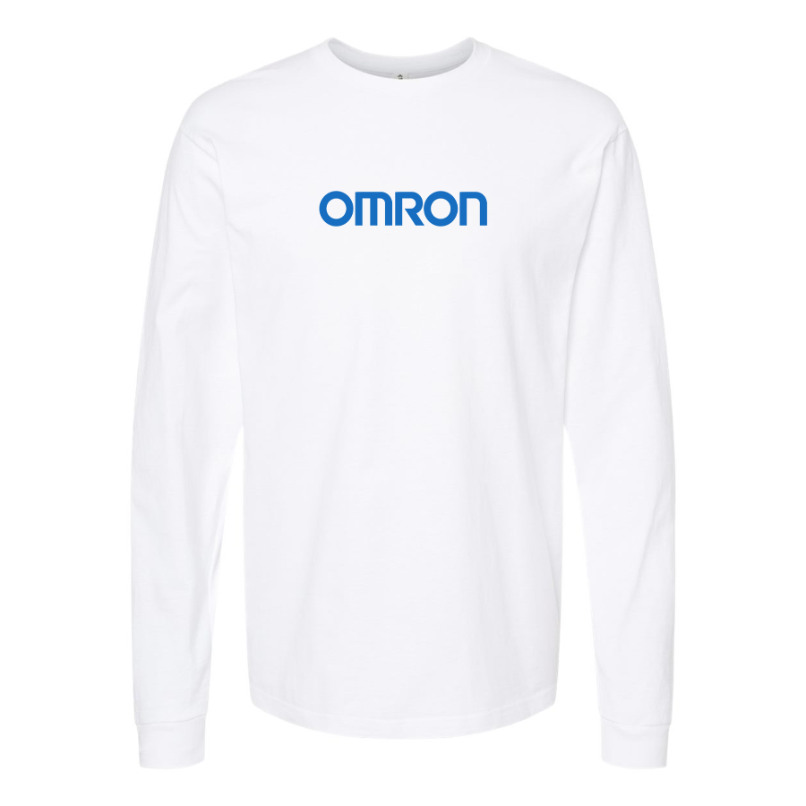 Men's Omron Logo Cotton Long Sleeve T-Shirt