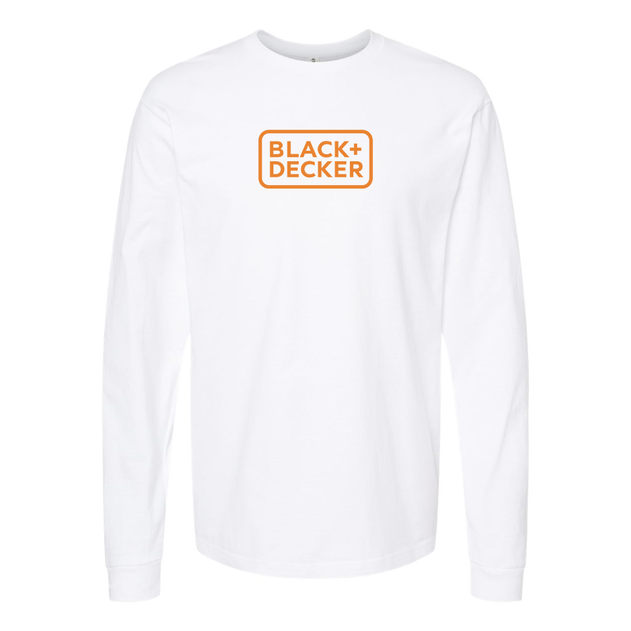 Men's Black Decker Logo Cotton Long Sleeve T-Shirt