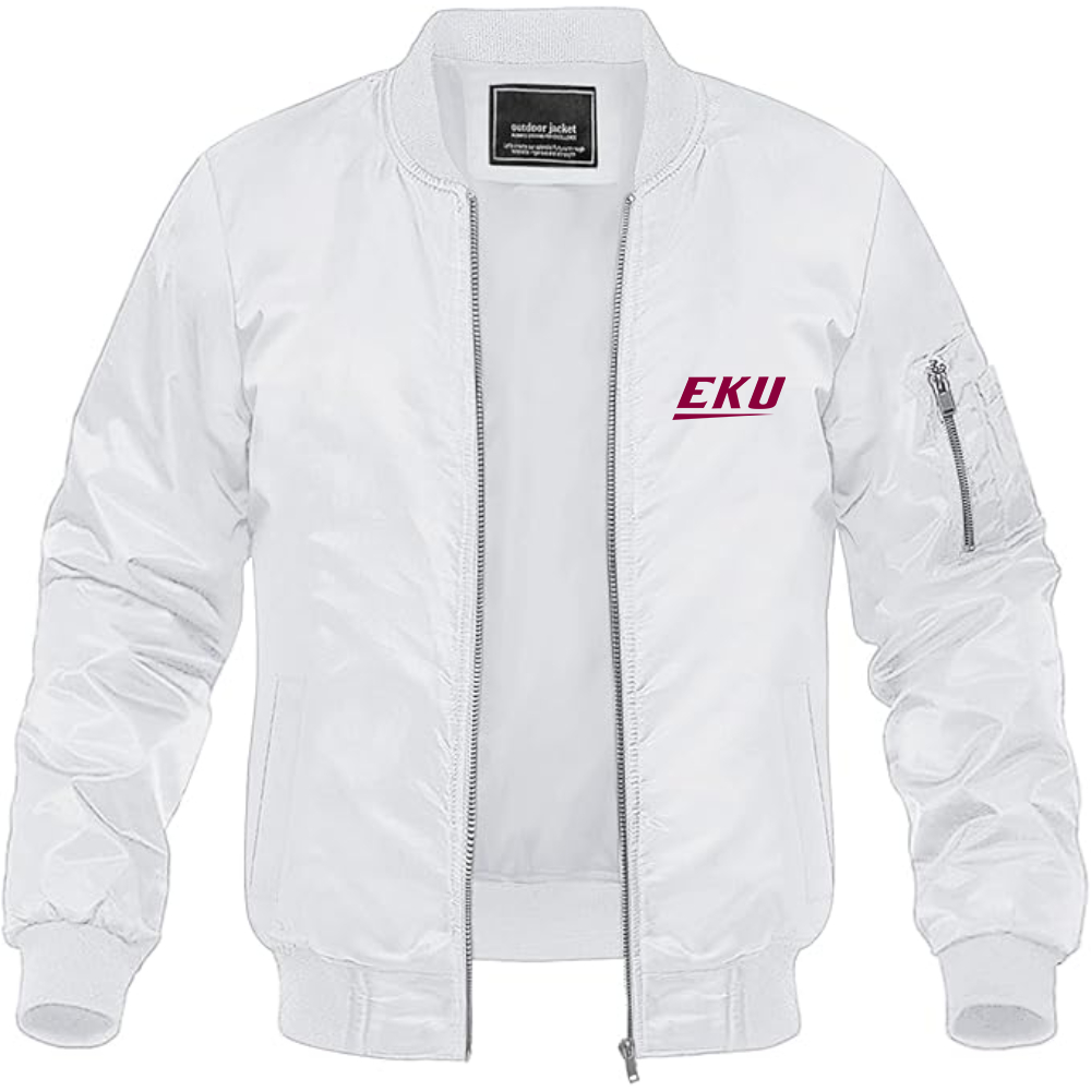 Men's Eastern Kentucky Colonels Lightweight Bomber Jacket Windbreaker Softshell Varsity Jacket Coat
