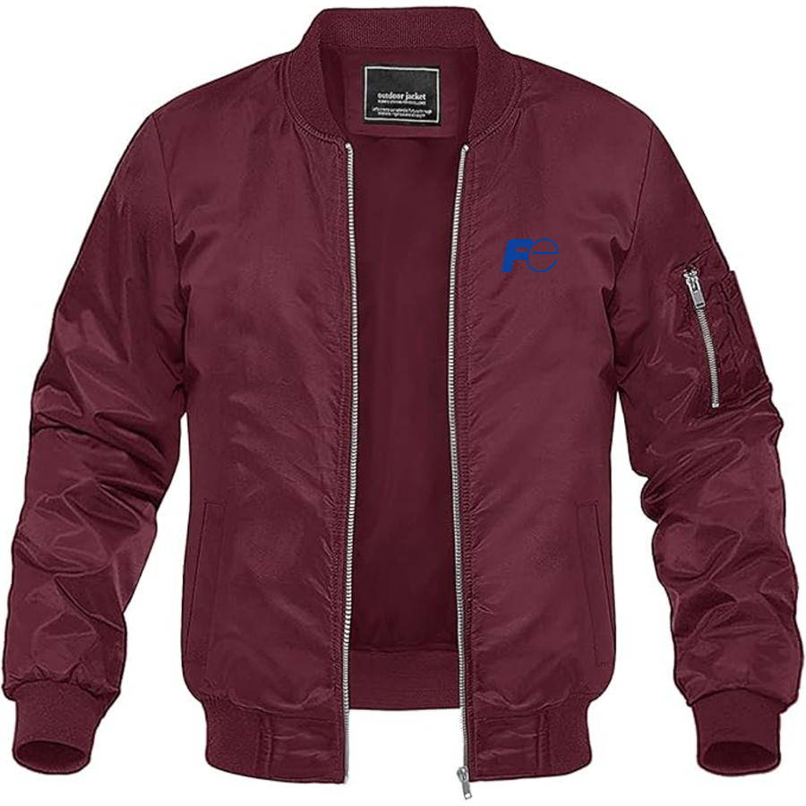 Men's Fuji-Electric Logo Lightweight Bomber Jacket Windbreaker Softshell Varsity Jacket Coat