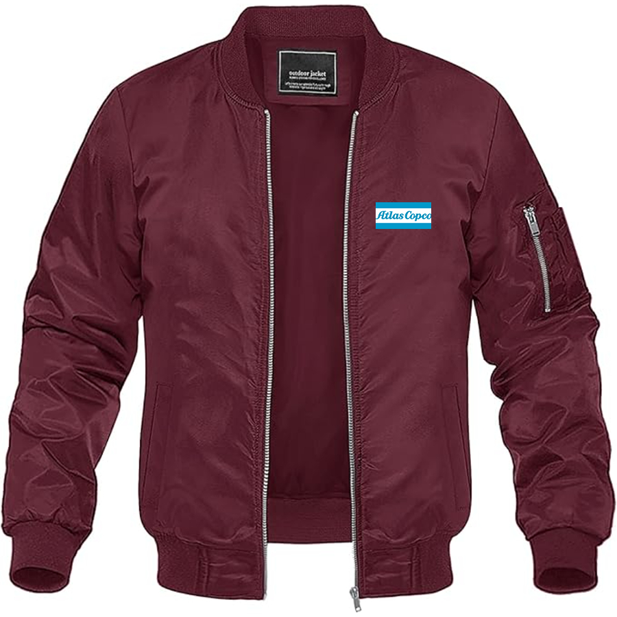 Men's Atlas Copco Logo Lightweight Bomber Jacket Windbreaker Softshell Varsity Jacket Coat