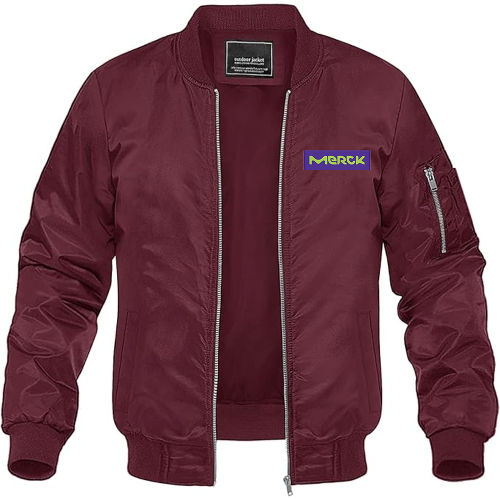 Men's  Merck KGaA Logo Lightweight Bomber Jacket Windbreaker Softshell Varsity Jacket Coat