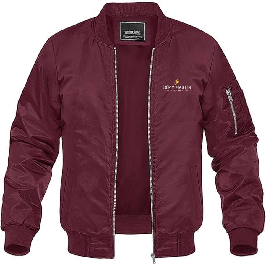 Men's Rémy Martin Logo Lightweight Bomber Jacket Windbreaker Softshell Varsity Jacket Coat
