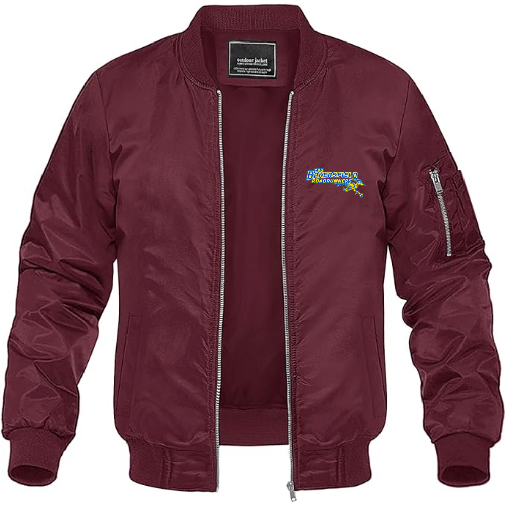 Men's CSU-Bakersfield Roadrunners Lightweight Bomber Jacket Windbreaker Softshell Varsity Jacket Coat