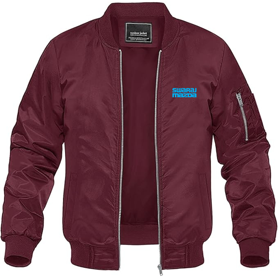 Men's Swaraj Mazda Logo Lightweight Bomber Jacket Windbreaker Softshell Varsity Jacket Coat