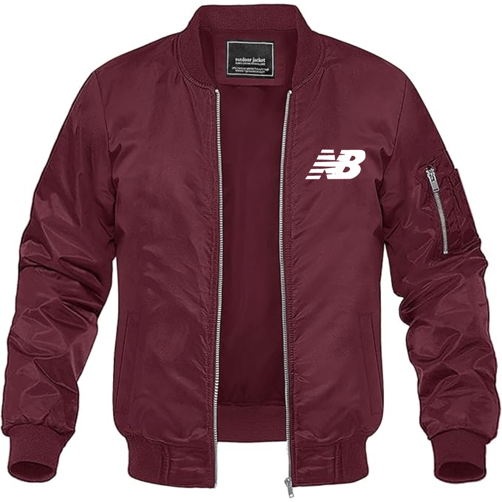 Men's New Balance Logo  Lightweight Bomber Jacket Windbreaker Softshell Varsity Jacket Coat