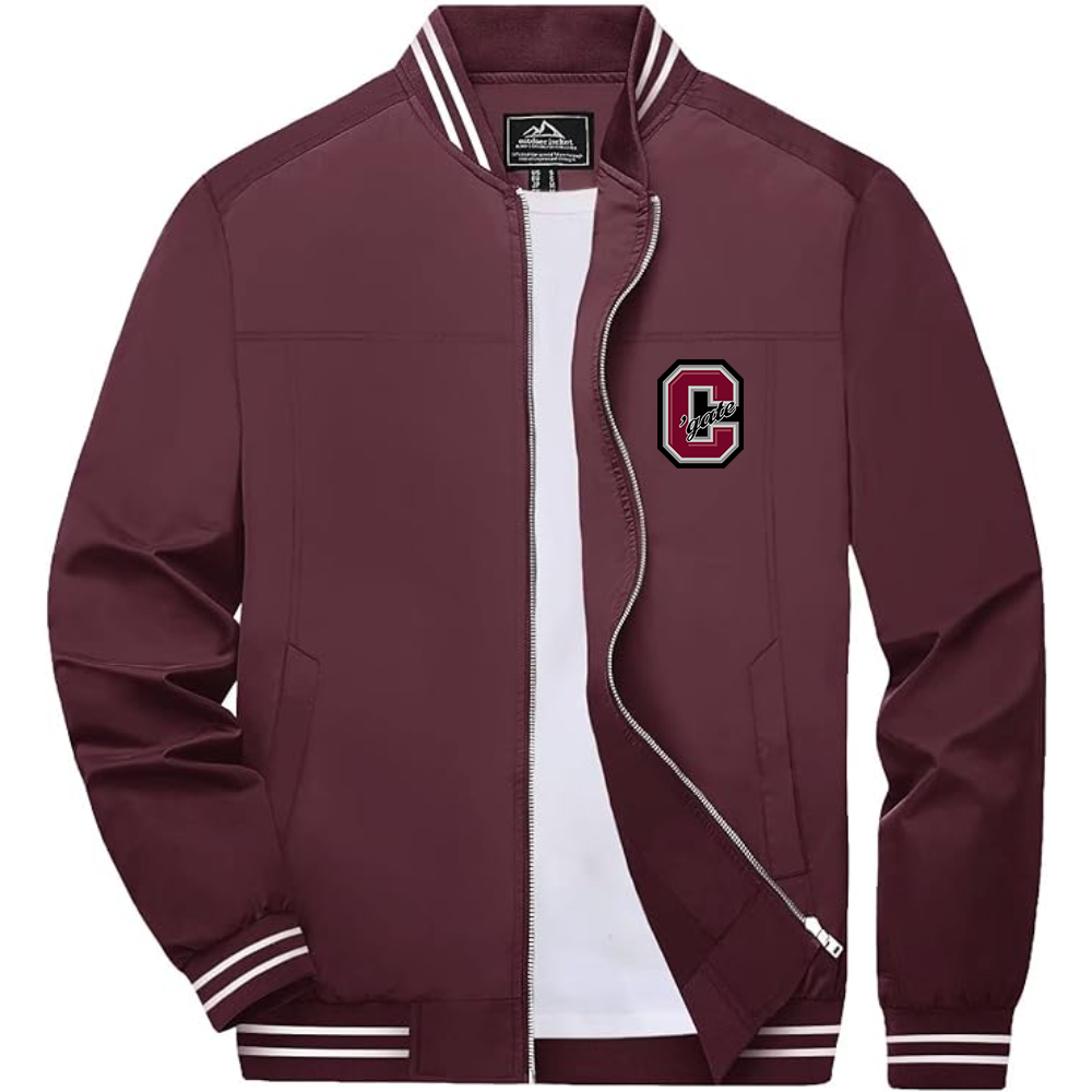 Men's Colgate Raiders Lightweight Zip-Up Bomber Jacket with Ribbed Collar and Cuffs Versatile Casual Outerwear
