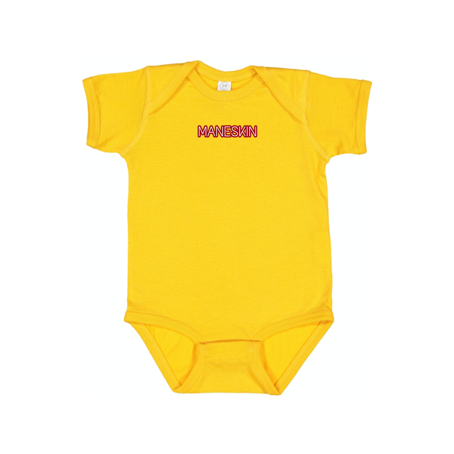 Maneskin Red Neon Letter Logo Baby Onesie Romper