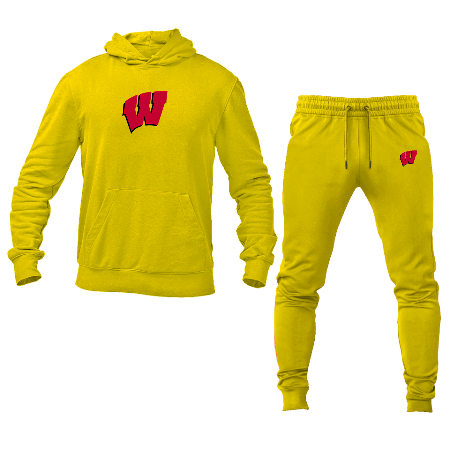 Men's Wisconsin Badgers Logo Hoodie Joggers Set